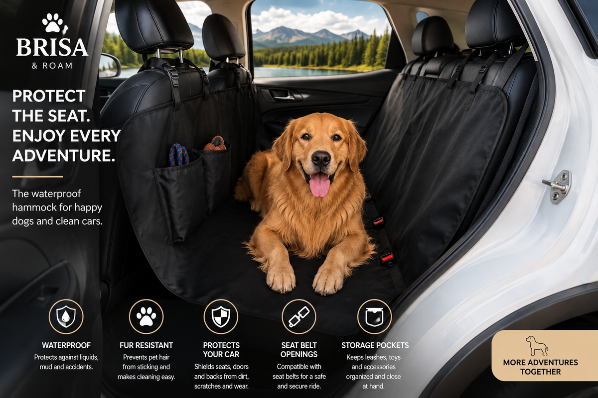 Brisa & Roam Waterproof Dog Car Hammock & Seat Protector